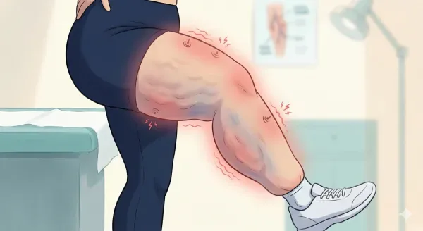 Ilustración de dolor e inflamación en las piernas